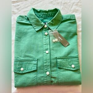 NWT J Crew women’s chambray green shirt , size 0